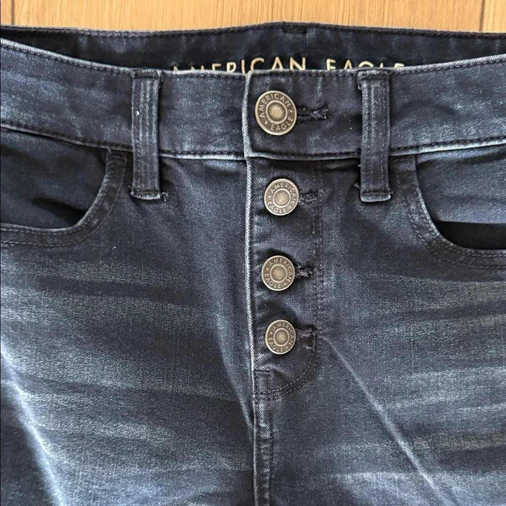 American Eagle Outfitters Dark Indigo High-Rise Skinny Jeans